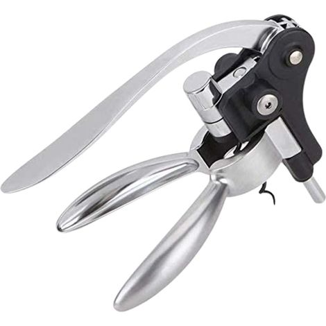 Ouvre-bouteille à spirale avec coupe-capsule, comprenant une mèche à spirale et un support – Marron (Argent)