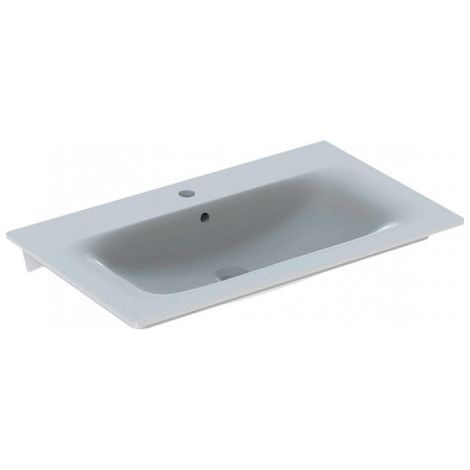 GE Renova Plan meuble lavabo, 80x48cm avec mitigeur, avec vidange, blanc, KeraTect