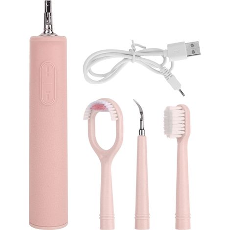 Kit de détartrage hyperacoustique, élimination du tartre, chargement USB, polissage des dents, brosse à dents électrique fiable et sûre, rose-AquaForge (1/5)