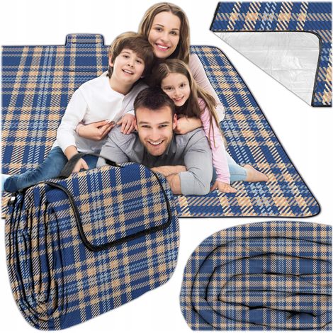 Manta de picnic de playa de 200x200 cm, 3 capas, aislante e impermeable, con asa. (1/5)