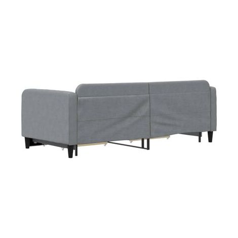 Lit avec tiroirs et méridienne avec tiroirs (matelas vendu séparément), 90 × 200 cm, rangement pratique intégré, meuble de chambre, design contemporain, montage facile (1/5)