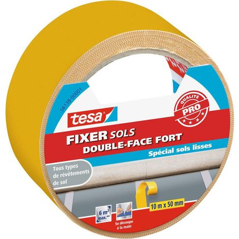 Fixer Sols - Double Face Fort Spécial Sols Lisses 10mx50mm - TESA