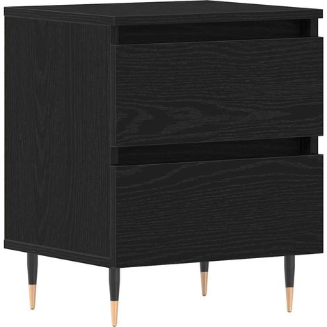 Maison Exclusive - Armadio da Notte Rovere Nero 40 x 35 x 50 cm Legno multistrato (1/5)