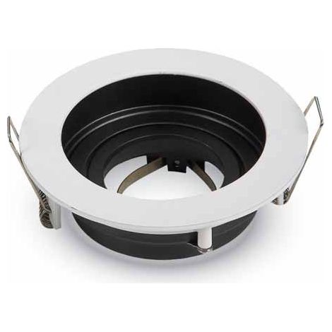 Portafaretto incasso rotondo metallo bianco orientabile 15° GU10