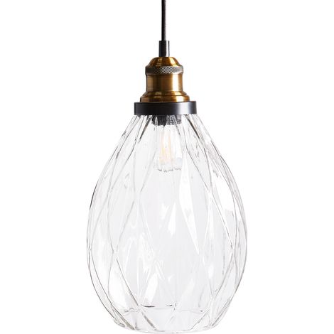 Lámpara Colgante Colgante Iluminación Pantalla Cristal y Metal Transparente Coosa
