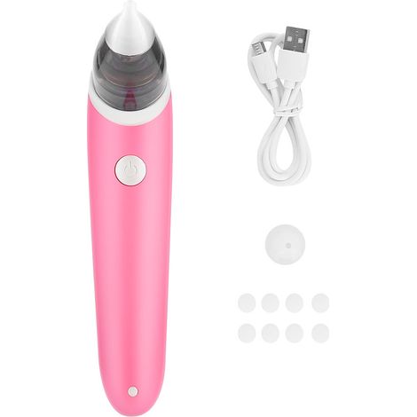Aspirateur nasal bébé électrique rose, machine nettoyage nez bouché, suction morve douce portable (1/5)