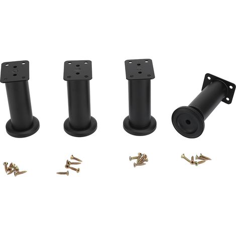 GARRYFIZH Lot de 4 pieds de meubles en métal réglables pour étagères de cuisine, canapé, table, chaise, bureau, armoire, 12 à 18 cm / 4,7 à 7,1 pouces