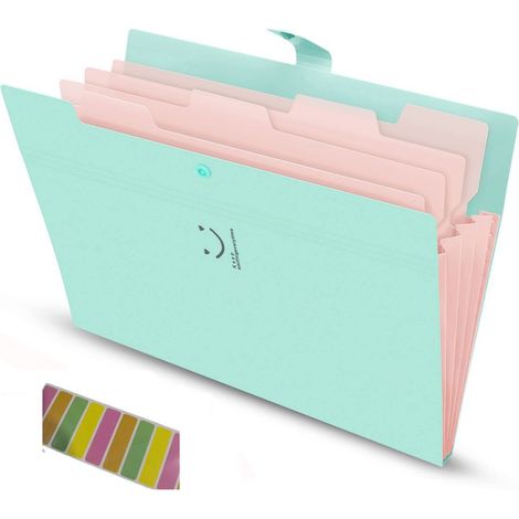 Dossier Accordéon - Polypropylène - 5 Poches - Format A4 Et Lettre - Fermeture À Clapet - 1 Pièce (1/5)