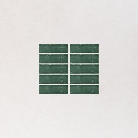 Carrelage Effet Zellige Vert Foncé CASABLANCA Basil 5x15cm