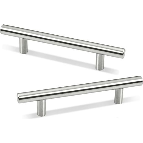 12Pcs Poignee de Meuble Cuisine Acier Inoxydable Argenté Brossé, Poignées T Meubles Entraxe 160mm Espacement Trous, Poignée Porte Placard Penderies avec Vis, Boutons Porte Tirer pour Tiroirs, Armoire (1/5)