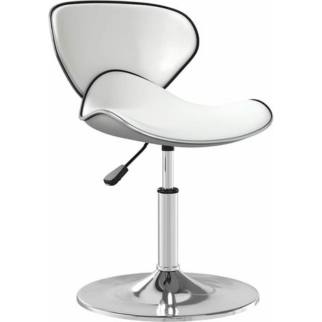 vidaXL Silla de comedor de cuero sintético blanco (1/5)