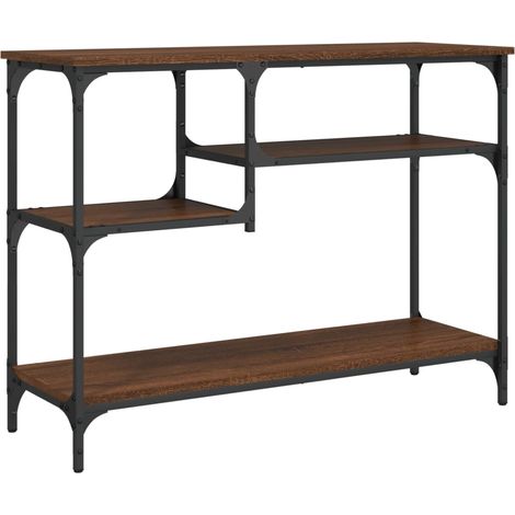 Mesa consola con estantes roble marrón 100x35x75 cm vidaXL (1/5)