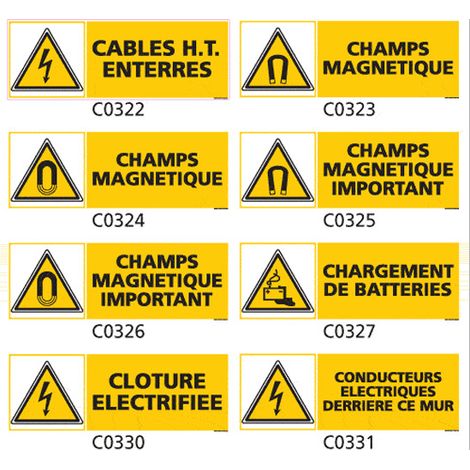 Panneau et Pictogramme de Signalisation danger électrique - C0330 - 210 x 75 mm (1/2)
