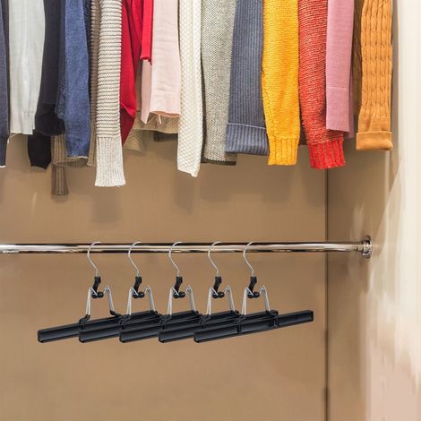 Grucce per pantaloni in metallo supporti a morsetto rivestiti in pvc nero