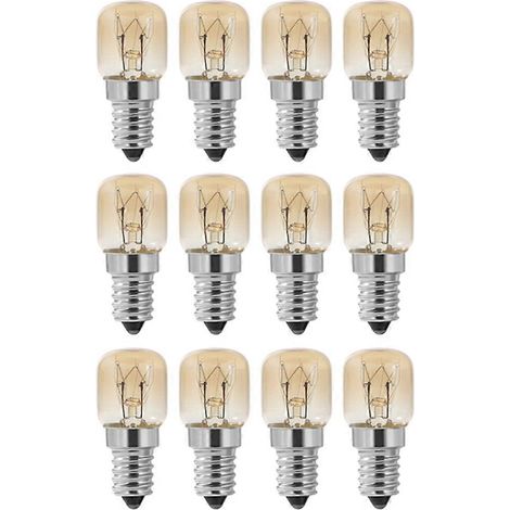 Oven ampoule, 12 pièces E14 Oven 15W, SES bouchon Clear Pac Pygmy Oven lampe, E14 Resistant Up pour 300 Celsius lampe pour Oven (1/5)