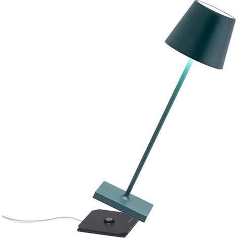 Zafferano Poldina Pro Lampada da Tavolo Ricaricabile Verde Scuro (1/8)