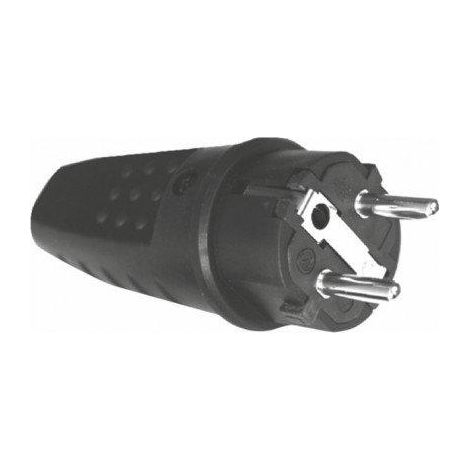 Netzstecker Schuko-Stecker IP44 GUMMI-FARBE SCHWARZ K16010