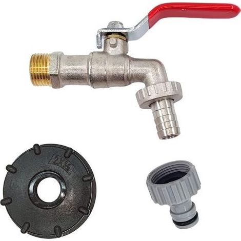 Robinet d'Écoulement pour Réservoir IBC 1000L, Adaptateur de Vidange Qualité Alimentaire, Accessoire de Réservoir d'Eau de Pluie pour Tuyau d'Arrosage 3/4\ (1/5)