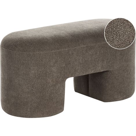 Banc Moderne en Bouclé Pouf Pieds Larges Accessoire Rembourré Salon Chambre Marron Decorah (1/5)