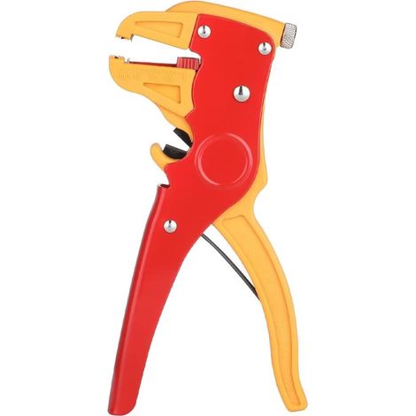 Pince à Dénuder Automatique Sertisseur Coupeur de Cables Multifonctionnel Outils a Dénuder de Fils Outillage a Main Orange 150 mm Pince Coupe Câble en bec de Canard—(Rouge&Jaune) (1/5)