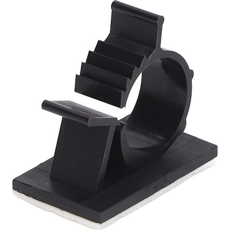100 Stück Kabelclips, verstellbar, selbstklebend, wiederverwendbar, aus Nylon PA66, Kabelbinderhalter, schwarz, XY 1720 (17 x 20 mm / 0,7 x 0,8 Zoll) (1/5)