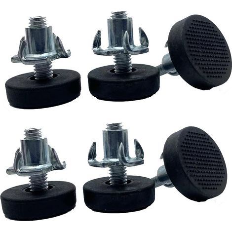 4 vis à pieds de meuble M6x22 + 4 écrous à griffes M6, embouts réglables pour table, chaise ou étagère (1/5)