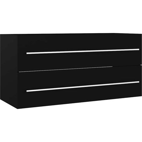 Maison Exclusive - Armoire d'évier Noir 100x38,5x48 cm Bois d’ingénierie (1/5)