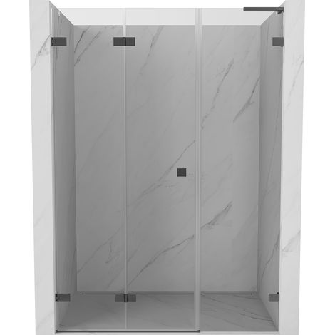 Mexen Lunar-F L Falttür für Dusche links 125 cm, transparent, Gun Metal - 836SL-125-050-95-00-L (1/5)