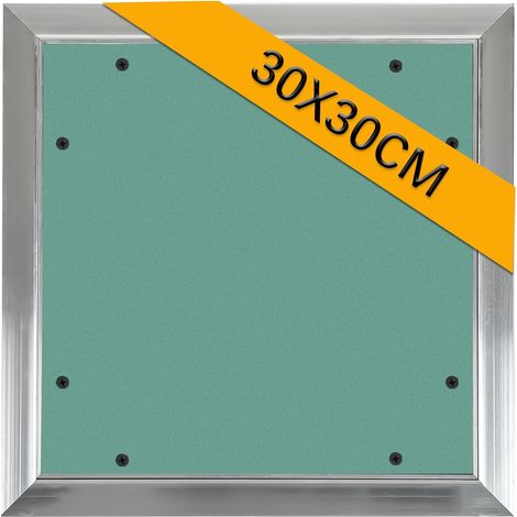 Trappe d'inspection 30 x 30 cm, ouverture d'entretien, plaque de plâtre 10 mm, cadre en aluminium, porte de révision, porte de maintenance, rabat de maintenance, invisible pour pièces humides (1/5)