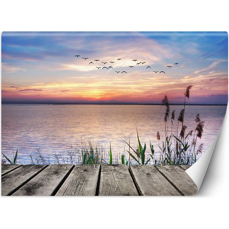 Papier peint coucher de soleil sur le lac - 250 x 175 cm (1/4)