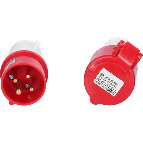 Industrieller Steckverbinder, 3-phasig, 4-polig, IP44 wasserdicht, isoliert, 380 V/415 V, 16 A, 3P+E (1/5)
