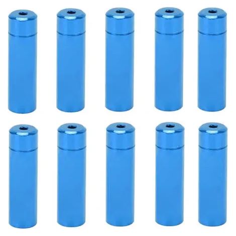 Convient aux manchons de câble de changement de vitesse en alliage d'aluminium QD-10pcs, 4 mm, bleus pour vélos de route et VTT. (1/3)