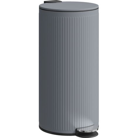 Poubelle à pedal 30L avec seau intérieur métallique, couvercle soft-close, gris foncé, 36 x 30 x 60,5 cm (1/5)