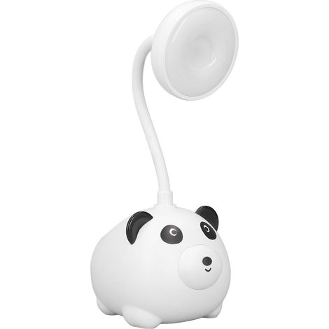 Cette lampe de lecture pour enfants possède un pied en forme de panda, un bras flexible, un port USB, une batterie de 600 mAh et un éclairage LED. Elle convient aussi bien à la maison qu'au bureau. (1/5)