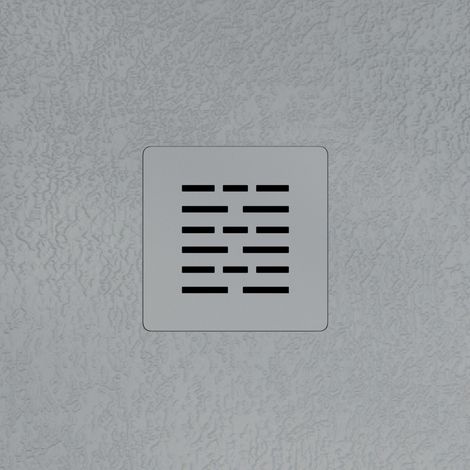 Receveur de douche 110x110 cm extra plat en résine minérale CENTRO surface ardoisée béton Grille gris béton