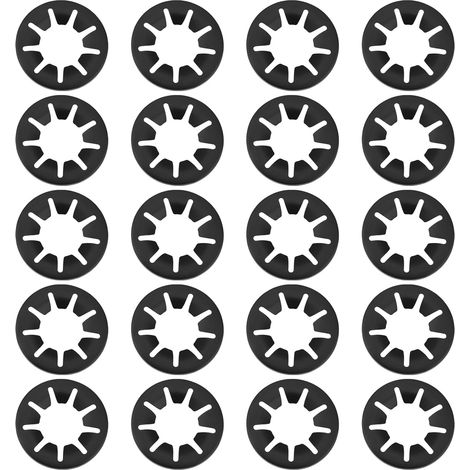 Store Lot de 20 Rondelles de Serrage à Dents Internes pour Roulement d'arbre de 20 Mm pour Roue de Véhicule Meubles 19 X 38,2 Mm Noir (1/5)