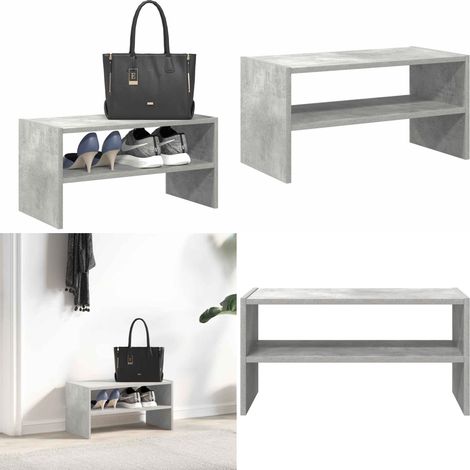 Scarpiera Impilabile Grigio Cemento 60x30x30,5 cm - Armadietto per scarpe - Scarpiera grigio cemento