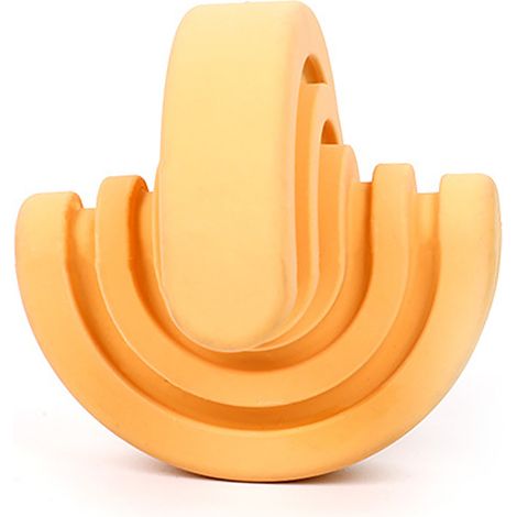 Leckerli-Ball für Hunde, bissfest, mit langsamer Futterabgabe, aus Gummi, ideal für das Training im Freien (orange). Intelligenzspielzeug für das Training im Freien. Ideal zur Zahnreinigung und für ei (1/5)