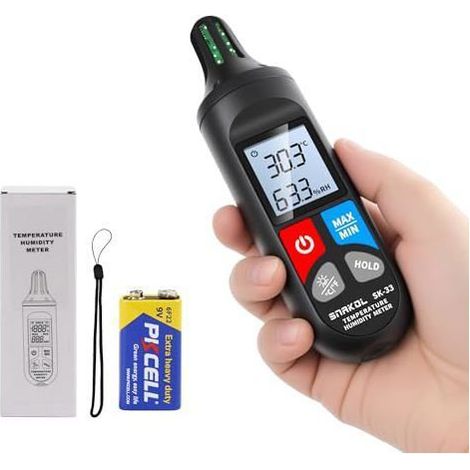 Mini hygromètre numérique de température et d'humidité - Thermomètre d'intérieur de haute précision avec point de rosée ambiante et (1/5)
