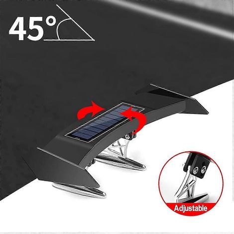 Mini alerón trasero LED solar para coche estilo GT, luz de advertencia para coche, intermitente, 4 modos de iluminación, decoración.