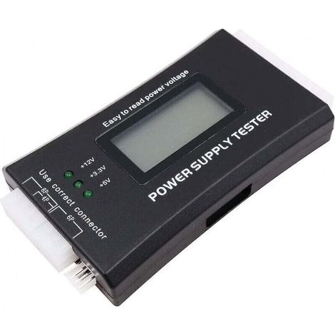 Testeur d'alimentation PC avec écran LCD, 20/24 broches, Psu pour connecteurs SATA IDE HDD ATX ITX BYI (1/4)