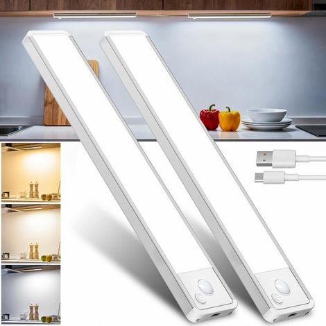 Reglette Lampe Led Cuisine Mouvement Detecteur-Sans Fil Sous Meuble Placard Lumière Rechargeable Barre Interieur Cabinet Ecl[BI66] (1/5)