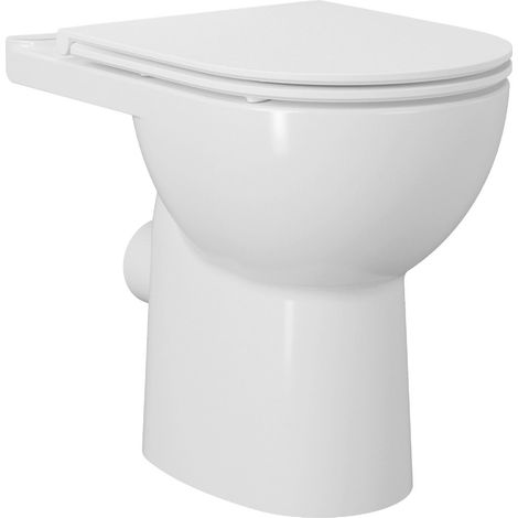 Cuvette WC combinée SANIVEX, assise surélevée, sans rebord, 63,5x35,5cm, siphon en S/siphon en P, blanc (1/2)