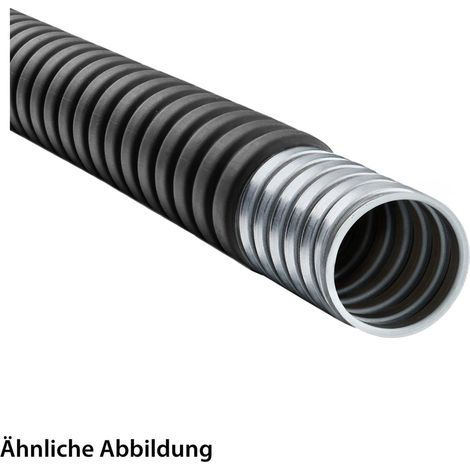 FLEXA SPR-PA Metallschutzschlauch mit PA Mantel AD 27,0mm, ID 22,0mm eingehaktes Profil, Mindestbiegeradius bewegt 150,0mm - 1 Meter