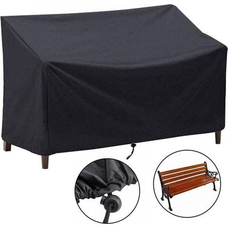 Housse de banc de jardin extérieur, housse de mobilier de jardin imperméable Oxford 210D, 134x66x89cm (1/5)