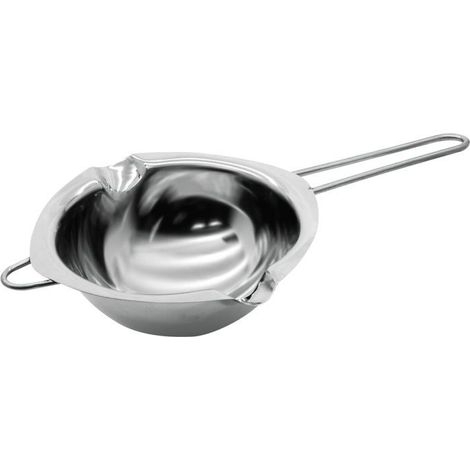 1 service à bain-marie en acier inoxydable, poignée fixe, compatible induction, pour fondre chocolat et préparer desserts