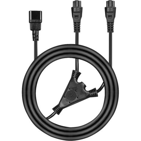 Lindy Câble d'alimentation IEC 60320 C14 pour IEC 60320 C5 2.5 m moulé noir (1/2)