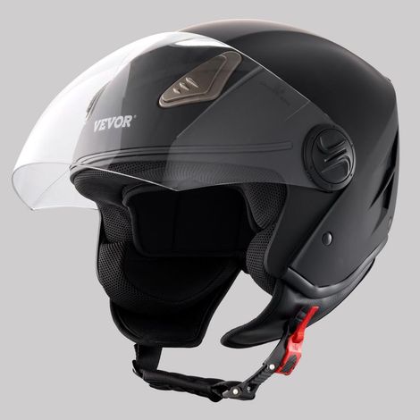 Casque Moto Jet 3/4 avec Bluetooth Homologué DOT Coque ABS Double Lentille Route Scooter Taille L 59-60 cm (1/5)