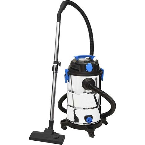 vidaXL Aspirador en seco y húmedo plateado 1200 W 30 L (1/2)