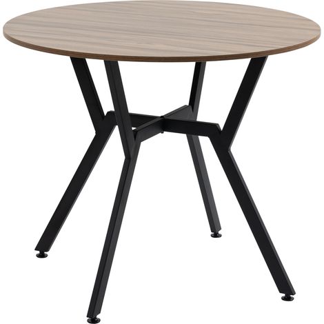 Table ronde design ENDSON noir et aspect noyer (1/5)
